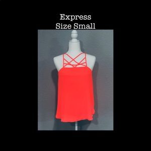 Express • Bright Orange Coral Strappy Tank • Small